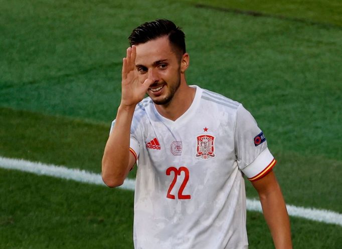 Pablo Sarabia slaví třetí branku v síti Slováků