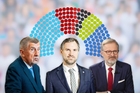 Průzkum průzkumů: Voliči Spolu i ANO nad skandály přivírají oči. Oslabují jiní