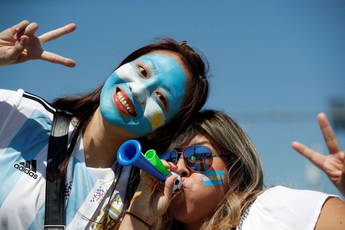 Argentinské fanynky v zápase Argentina - Island na MS 2018