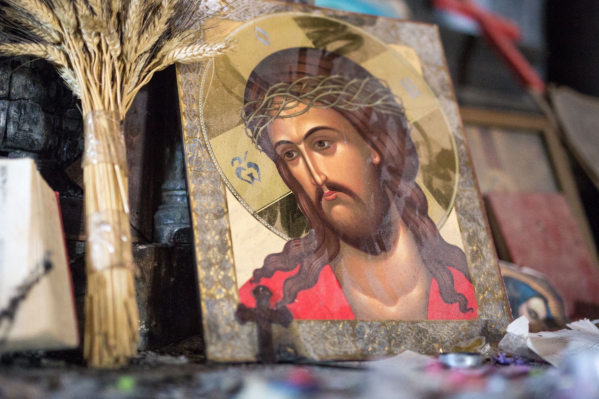 Opuštěné křesťanské město Karakoš (Al-Hamdaniya) v Iráku, vypálené Islámským státem