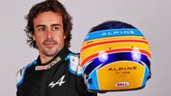 Fernando Alonso (Alpine): Pro svůj návrat dvojnásobný šampion zvolil své oblíbené barvy doplněné motivem španělské vlajky.