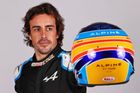 Fernando Alonso (Alpine): Pro svůj návrat dvojnásobný šampion zvolil své oblíbené barvy doplněné motivem španělské vlajky.