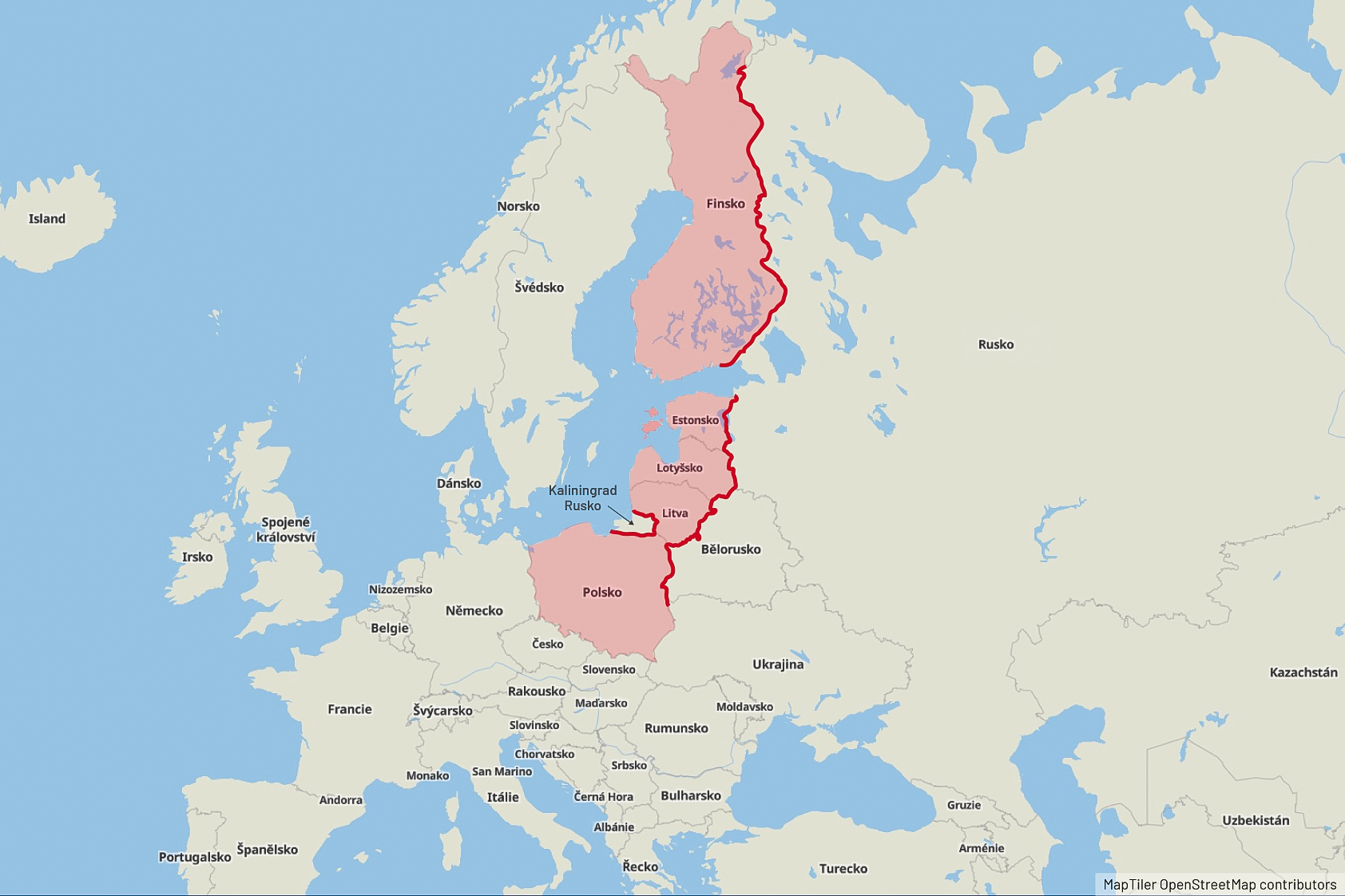 Evropská nová železná opona - Mapa