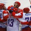 Rusko - USA: Pavel Dacjuk (13) slaví gól na 1:0