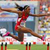 Demus of the U.S. clears a hurdle in her women's 400 metres hurdles semi-final during the IAAF World Athletics Championships in Moscow