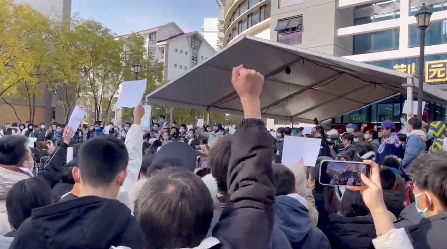 čína covid lockdown protest