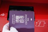 K identifikaci můžete použít i cestovní pas se čtecí zónou, který po výběru letecké společnosti na hlavní straně webové aplikace přiložíte a který vám zobrazí informace o vaší letence.