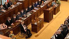 Prezident Miloš Zeman hovoří na schůzi Poslanecké sněmovny k úvodnímu kolu projednávání návrhu státního rozpočtu na letošní rok a k harmonogramu jeho dalšího schvalování.