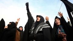 Protest v Teheránu proti zabití Kásima Sulejmáního americkou armádou