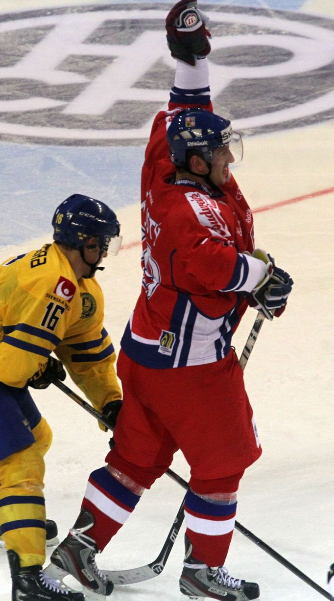 Jiří Tlustý si úvodní turnaj série Euro Hockey Tour v dresu české reprezentace náramně užíval.