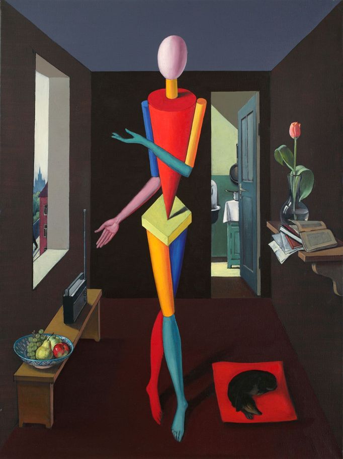 Viktor Pivovarov: Moskevská gotika, 2008, olej, plátno, 165 × 125 cm.