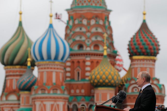 Projev Vladimira Putina na vojenské přehlídce v Moskvě na oslavu Dne vítězství.