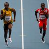 MS v atletice 2013, 100 m - rozběh: Usain Bolt a Rondel Sorrillo