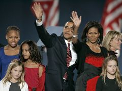 Vítěz prezidentských voleb Barack Obama.