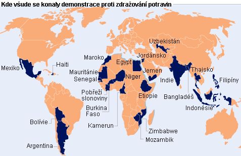Demonstrace proti zdražování potravin