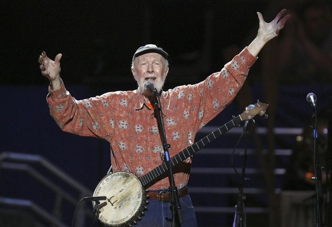 Folkový zpěvák Pete Seeger.