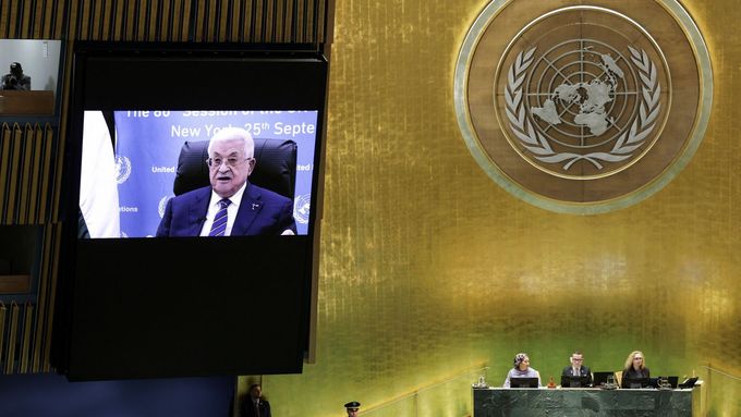 Prezident palestinské samosprávy Mahmúd Abbás hovořil na zasedání Rady bezpečnosti OSN prostřednictvím videokonference.