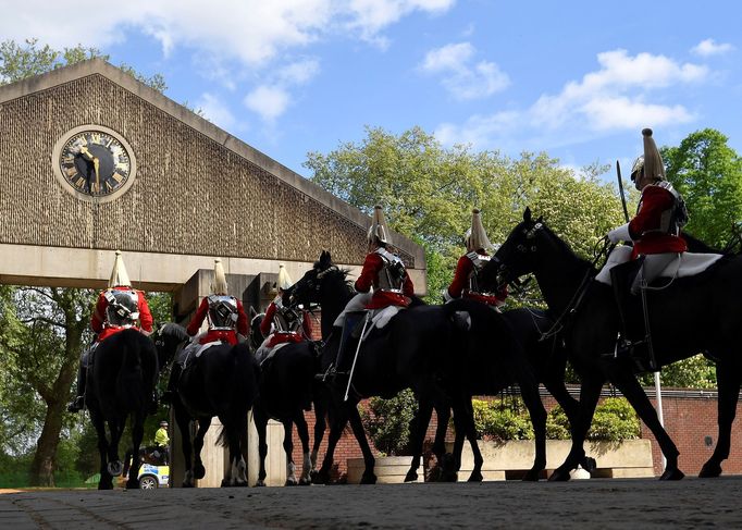 Přípravy na svatbu prince Harryho a Meghan Markle.  Velká Británie, květen 2018.