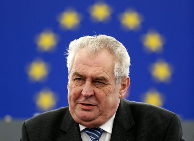 Český prezident Miloš Zeman hovoří v Evropském parlamentu.