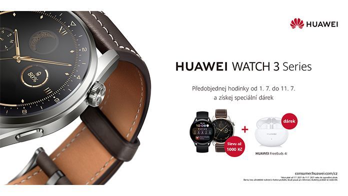 Předprodej chytrých hodinek HUAWEI WATCH 3 startuje. Kromě slevy získáte jako dárek sluchátka