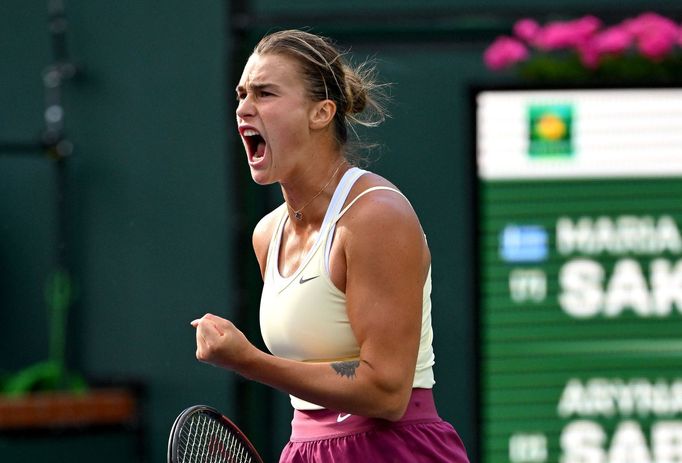 Aryna Sabalenková na turnaji v Indian Wells.