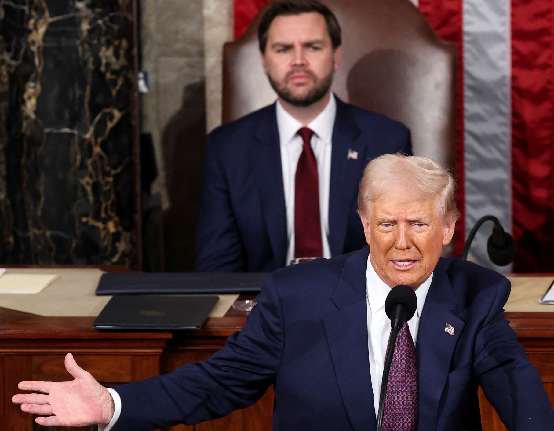 U.S. President Trump delivers a speech to a joint session of Congress