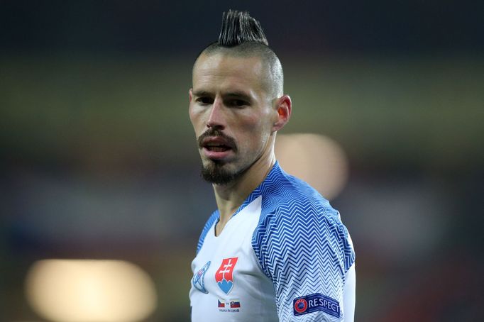 Marek Hamšík v zápase Ligy národů Česko - Slovensko.