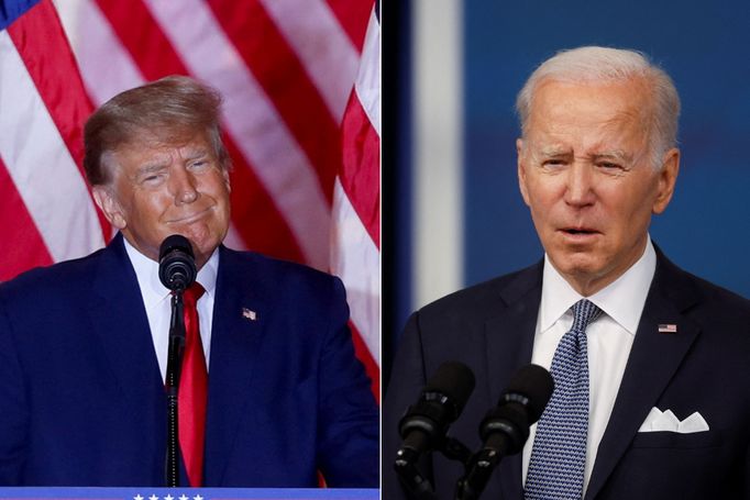 Bývalý prezident Donald Trump a prezident Joe Biden