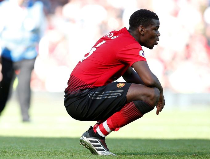 FILE PHOTO: Soccer Football - Premier League - Manchester United v Cardiff City - Old Trafford, Manchester, Britain - May 12, 2019  Manchester United's Paul Pogba looks d