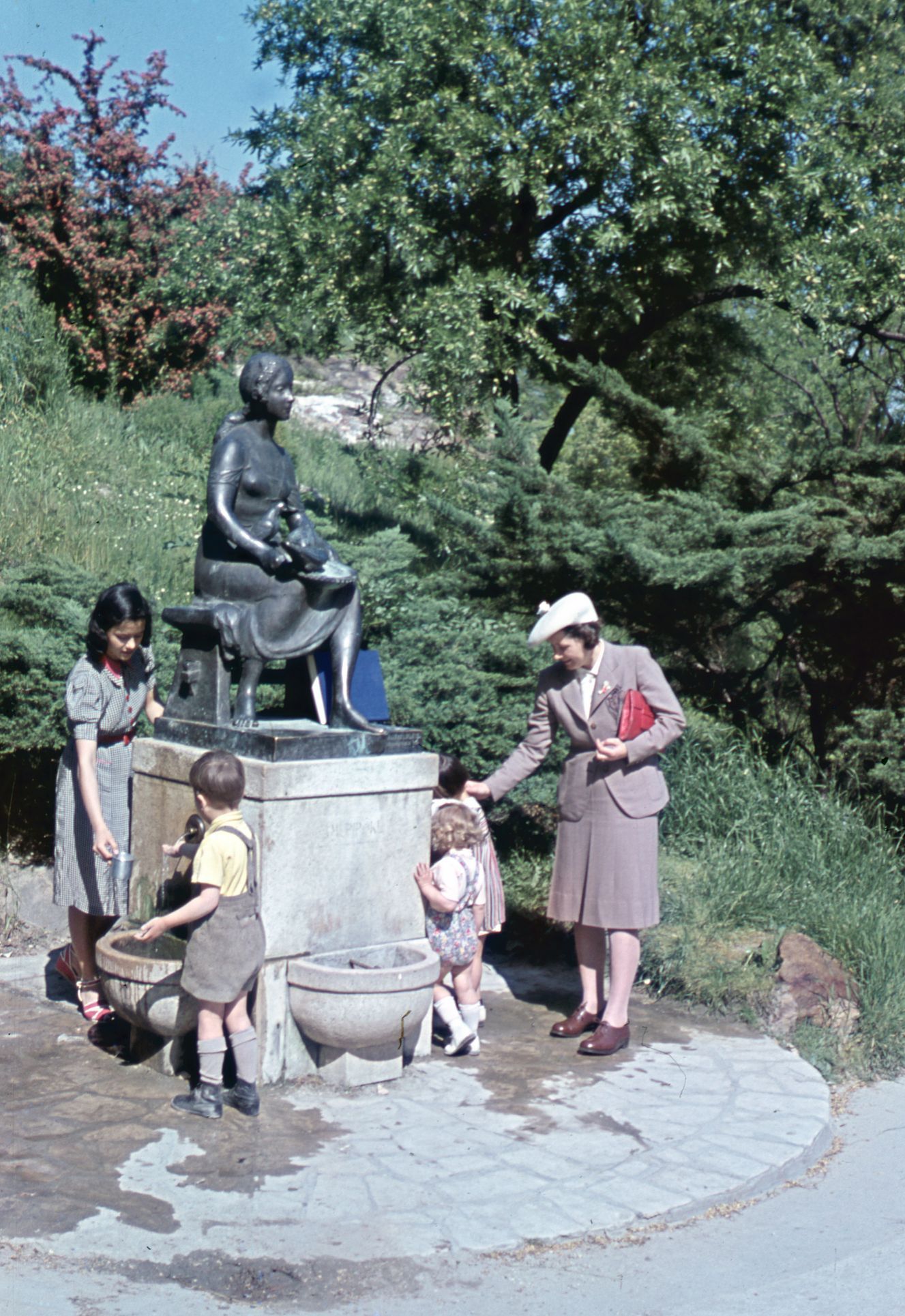 Tenkrát v létě, léto. Retro. Historie. Kolorované fotografie, Zahraničí, Fortepan