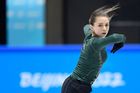 Kamila Valijevová trénuje na olympiádě v Pekingu 2022