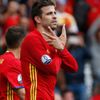 Euro 2016, Česko-Španělsko: Gerard Piqué slaví gól na 0:1
