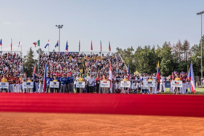 Zahajovací zápas Mistrovství světa v softbalu mužů 2019, Česká republika proti Nový Zéland, Praha, Bohnice, 13. 6. 2019