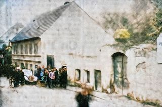 "Dům hrůzy", v němž spáchal Svatoslav Štěpánek své otřesné zločiny. cca 10. léta 20. století. Kolorováno
