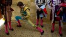 Spanish matador Antonio Barrera stretches before the start of a bullfight in The Maestranza bullring in Seville