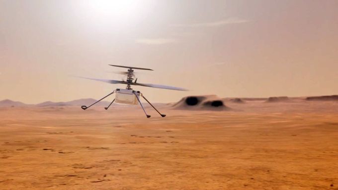 Test vrtulníku Ingenuity v atmosféře Marsu