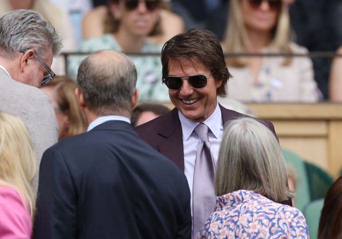 Tom Cruise si nenechal ujít už včerejší finále žen mezi Krejčíkovou a Paoliniovou