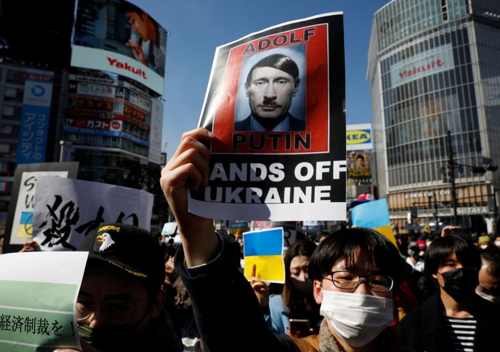 Demonstrace Japonsko Tokio válka Rusko Ukrajina