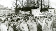 Sověti postupně zabrali polovinu města, což místní až do revoluce nesli velmi nelibě. Po ní ovšem vyšli do ulic.