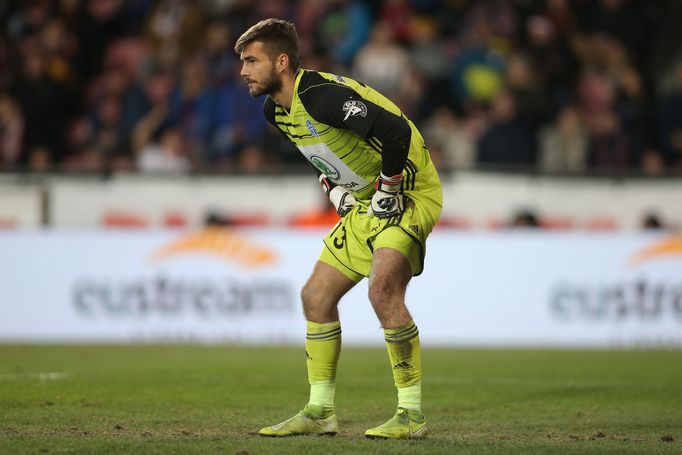 Jan Stejskal v zápase 19. kola první ligy Sparta - Ml. Boleslav