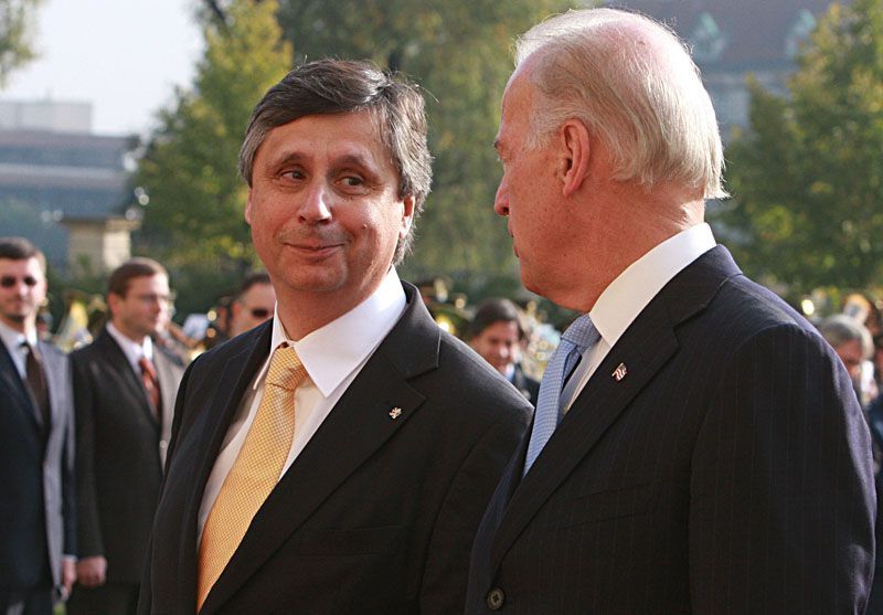 Joe Biden na návštěvě u premiéra Fishera