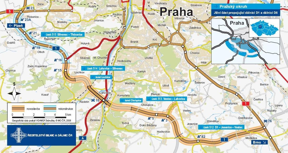 Pražský okruh - mapa