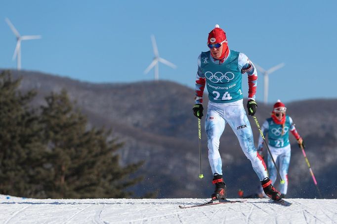 Trénink českých biatlonistů na olympiádě v Pchjongčchangu (Krčmář a Davidová)