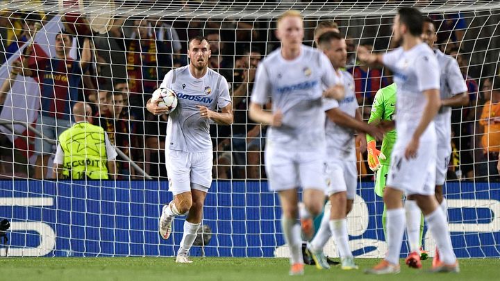 Plzeň - Inter 0:1. Nevýrazná Viktoria brzy inkasovala. Skóre otevřel Edin Džeko; Zdroj foto: Reuters