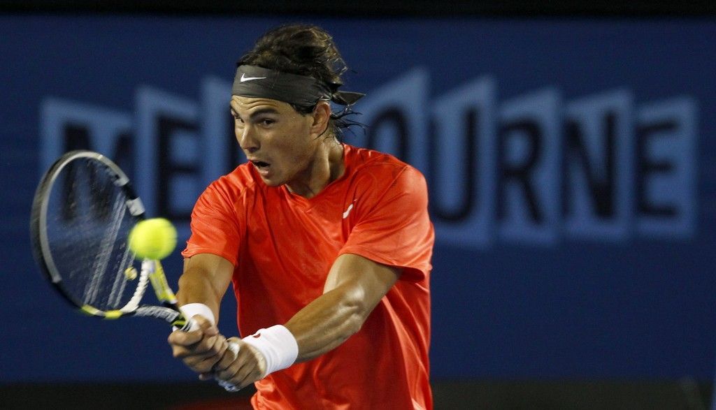 Rafael Nadal v zápase proti Čiličovi na Australian Open