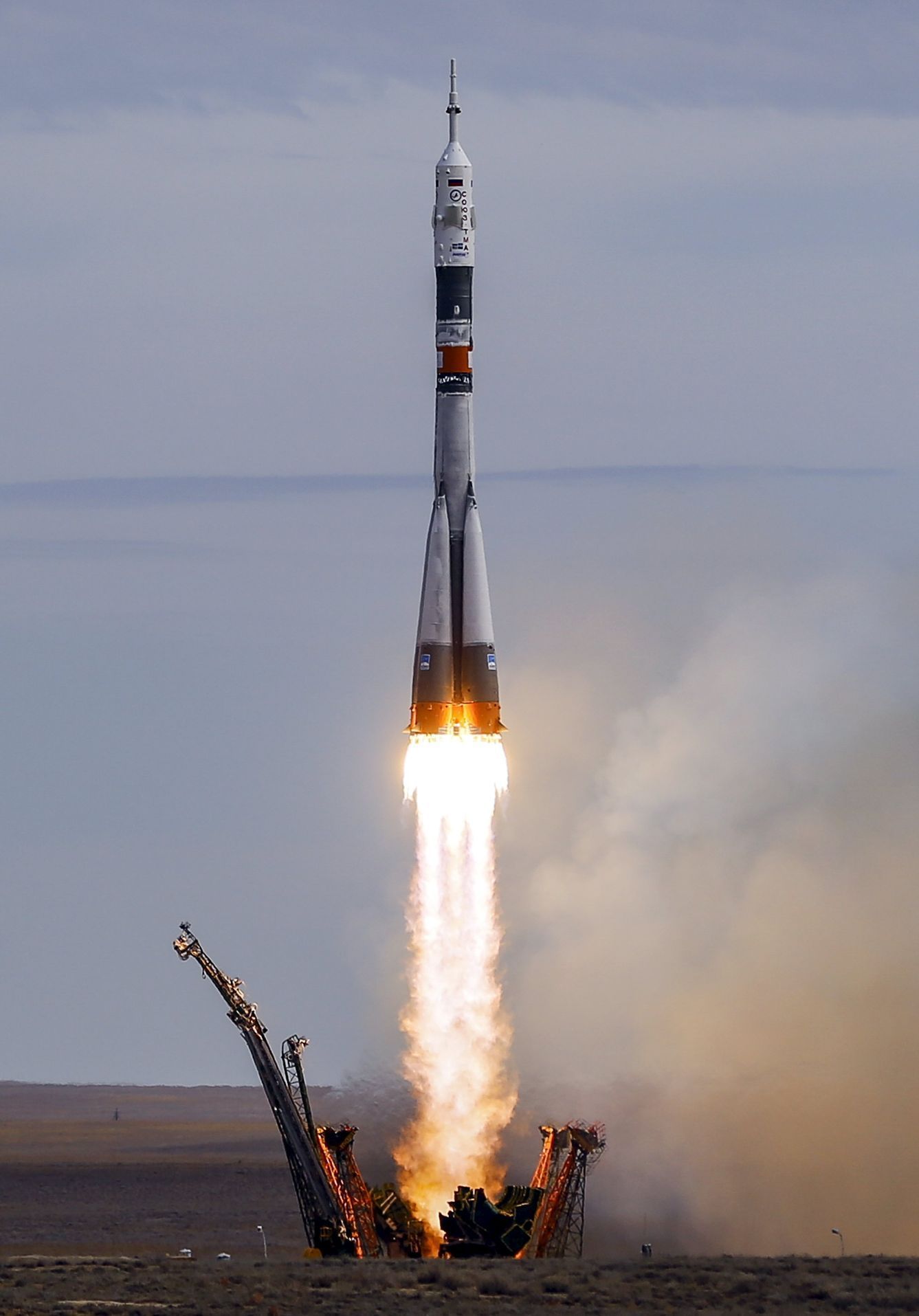 Start rakety pilotované rakety Sojuz
