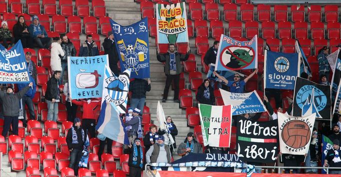 Fotbal, Slavia Praha - Liberec: fanoušci LIberce