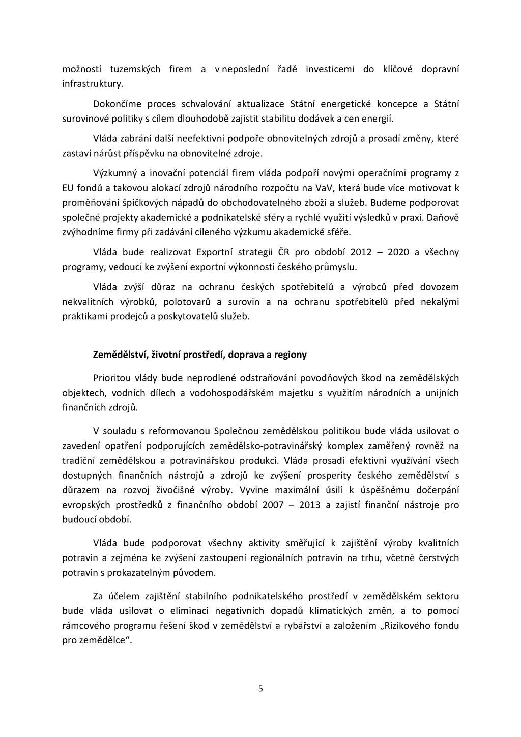 Programové prohlášení vlády