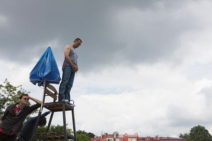 Z natáčení festivalové znělky Na hladině.