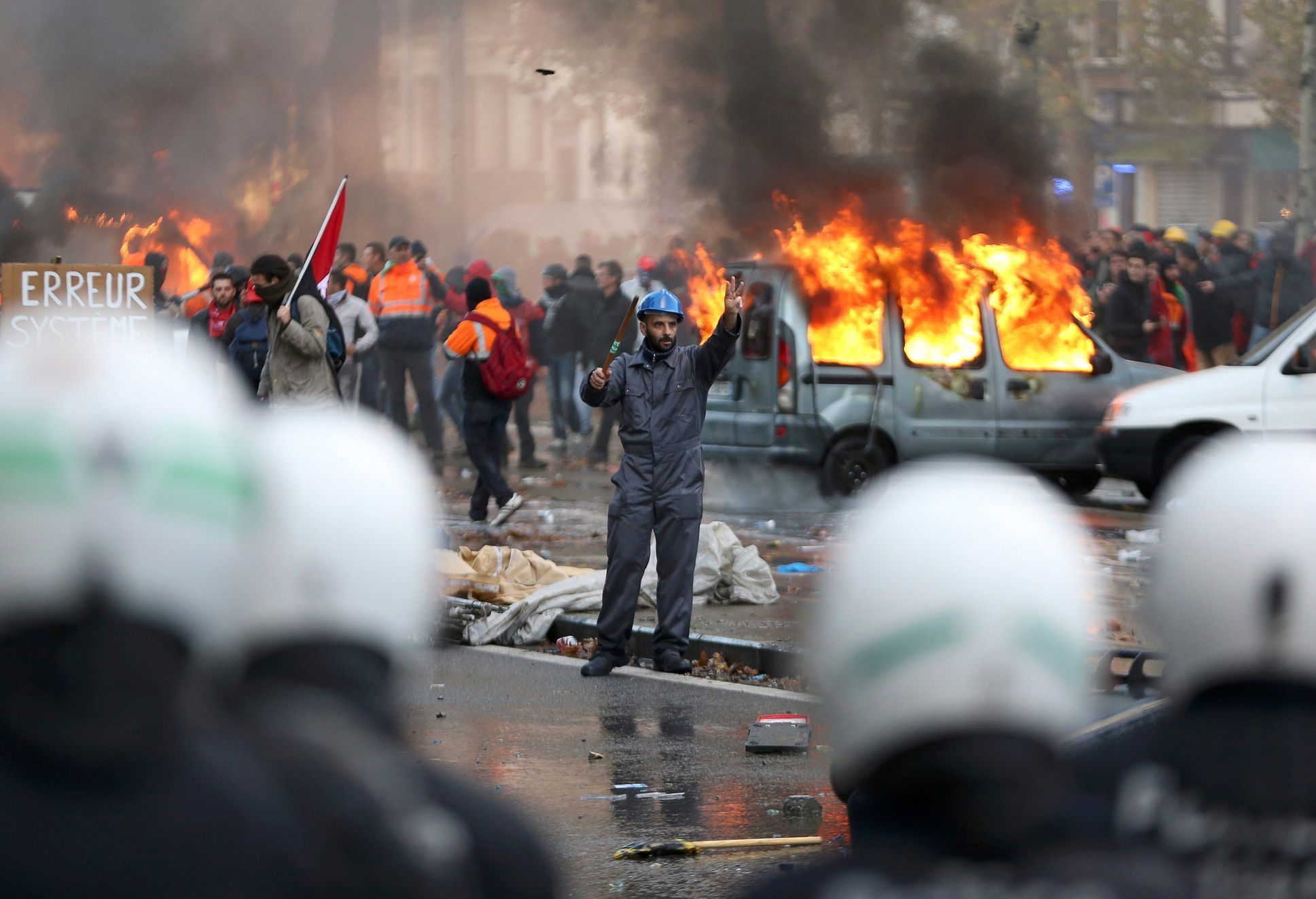 Belgie - Brusel - demonstrace